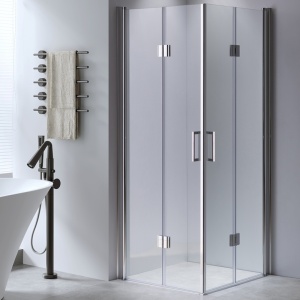 Cabina de dus patrata din sticla securizata rama cromata KZ1270A 70x70 cm - Img 4