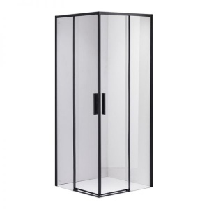 Cabina de dus Patrata Super Slim Nova , Design Modern 80x80cm, Culoare Negru