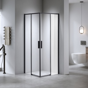 Cabina de dus Patrata Super Slim Nova , Design Modern 90x90cm , Culoare Negru - Img 5