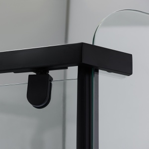 Cabina de dus pentagonala cu rame negre si cadita neagra inclusa KZ91A/ST07A 80 x 80 cm - Img 6