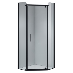 Cabina de dus pentagonala din sticla securizata si rame negre KZ91A 80 x 80cm