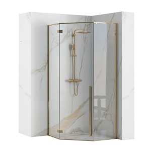 Cabina de dus REA DIAMOND GOLD, Dimensiune 90x90cm, Inaltime 195 cm, Nano Easy Clean, grosime sticla 6 mm