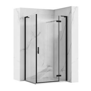 Cabina de dus Rea Hugo cu Usa batanta 100x80 cm, Negru
