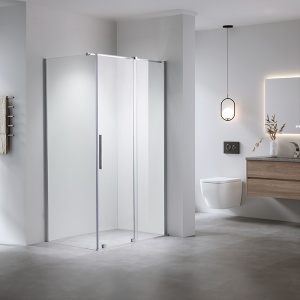 Cabina de dus rectangulara ASTRA-CH-A-110+B80+E crom 110x80 cm 8 mm - Img 2