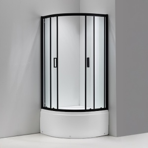 Cabina de dus semirculara cu rame negre si cadita inalta MAJA 80 x 80 cm - Img 5