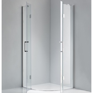 Cabina de dus Semirotunda KZ92A, Design Modern 80x80cm, Culoare Crom - Img 6