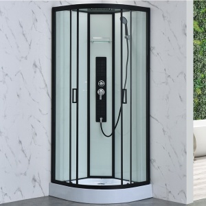 Cabina dus de colt, Cadita Semicirculara, 90x90cm, Inaltime 210 cm, Cu Hidromasaj