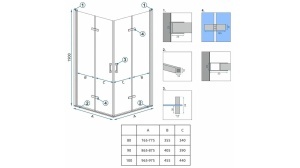 Cabina dus Rea Molier Chrome Double 80x80 - Img 4