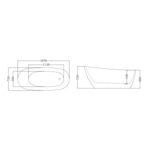 Cad?? freestanding Florida, Nikita slim, , f??r?? bordur??, oval?? cu instala??ie complet??, culoare alb, dimensiune 167.6x75 cm - Img 4