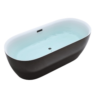 Cada de baie Cesana 518C 170x75cm, Culoare Negru , Deversor Negru
