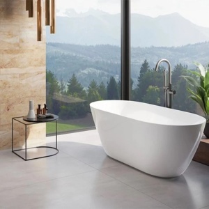 Cada De Baie Free-standing Besco Moya 160x68cm Culoare Alb Lucios - Img 3