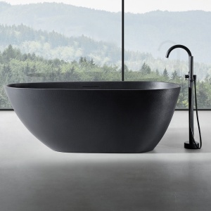 Cada de baie freestanding, Cu Design Modern , Strat Abraziv 170x75cm, Culoare Negru - Img 2