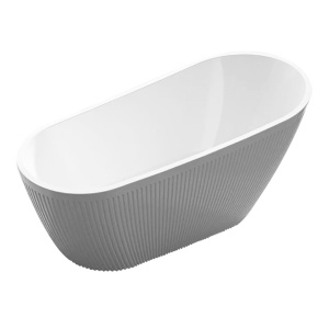 Cada de baie freestanding ovala, cu caneluri, dimensiune 170x80x72cm