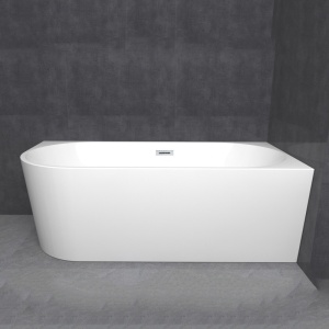 Cada de baie MERA 509A/Dreapta, Dimensiune 140x75cm, Culoare Alb, Deversor Crom - Img 6