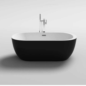 Cada de baie Porto 503A 150x75cm, Culoare Negru , Deversor Cromat - Img 1