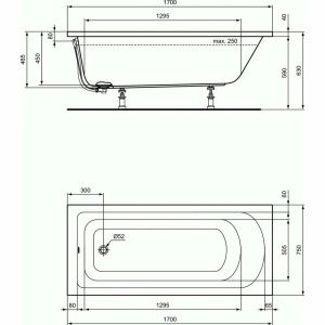 Cada rectangulara Ideal Standard Hotline 170x75 cm - Img 2