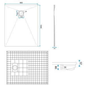 Cadita de dus 80x100 Magnum CARRARA White - Img 6
