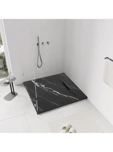 Cadita de dus 90x90 Bazalt CARRARA Black