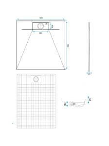 Cadita de dus 90x90 Bazalt CARRARA Black - Img 10