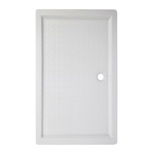 Cadita de dus dreptunghiulara inalta antiderapanta SXL04D 130x90 cm alba - Img 1