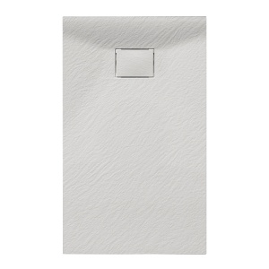 Cadita de dus dreptunghiulara slim finisaj piatra Juko 120 x 90 cm alba - Img 1