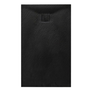 Cadita de dus dreptunghiulara slim imitatie piatra Riko 120 x 70 cm neagra - Img 1