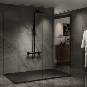 Cadita de dus dreptunghiulara slim Riko 110 x 70 cm neagra - Img 2