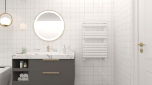 Calorifer Portprosop Flat White 80x50cm, Design Modern, Culoare Alb - Img 2
