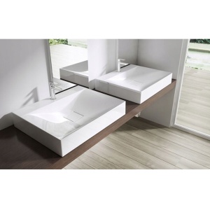 Chiuveta de blat PRO ERA ARON, Dimensiuni 100 cm x 48 x 10 cm, Conglomerat, Cu Gaura baterie, Alb - Img 2