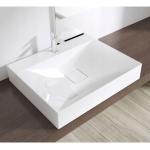 Chiuveta de blat PRO ERA ARON, Dimensiuni 80 cm x 48 x 10 cm, Conglomerat, Cu Gaura baterie, Alb - Img 4