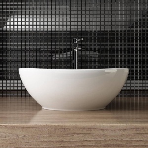 Chiuveta de blat PRO VERA White, Dimensiuni 40.5 x 33.7x 13.5 cm, Forma Ovala, Ceramica sanitara, Alb - Img 5
