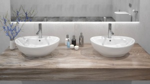 Chiuveta de blat REA CINDY, Montaj Pe Blat, Design Deosebit, Ceramica Sanitara, Alba - Img 3