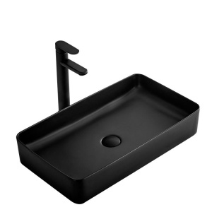 Chiuveta de blat REA Denis, 61x35 X 11 Cm, Montaj Pe Blat, Design Deosebit, Ceramica Sanitara, Negru Mat