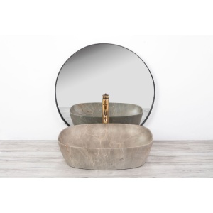 Chiuveta de blat REA FREJA BEJ, Dimensiuni 51 cm x 39.5 x 13.5 cm, Ceramica Sanitara,fara gaura baterie, Bej - Img 6