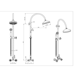Coloana de dus cu baterie dubla comanda FDesign Lacrima - Img 4