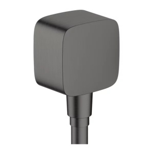 Cot conector dus Hansgrohe FixFit cu valva antireflux negru - crom periat