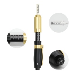 Dispozitiv tip hialuron pen NeoSimply® pentru aplicare acid hialuronic, fara ace, lifting facial, anti aging, marire buze cu 5 ampoule incluse, Gold - Img 5