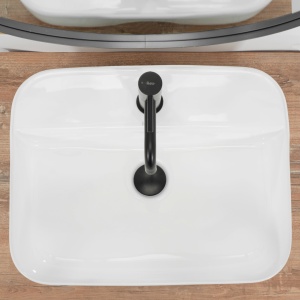 Lavoar De Blat REA Martina WHITE Dimensiuni 51.5 x 41 x 13 cm, Forma Dreptunghiulara, Ceramica Sanitara, Gaura Baterie, Alb - Img 6