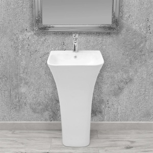 Lavoar de podea Rea freestanding Ada Slim, Culoare Alb - Img 4