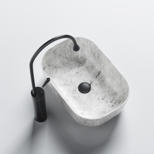 Lavoar pe Blat, Milo, Marmura Ceramica Gri, Dreptunghiular 45,5 X 32,5 X 13,5 cm - Img 7