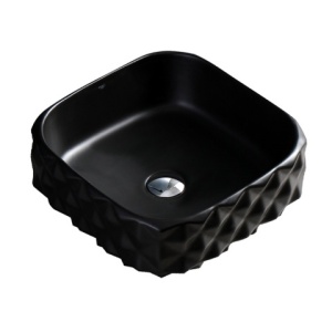 Lavoar pe blat, Pearl, Material Ceramica, Negru Mat, Dimensiune 40X40X15 cm - Img 3