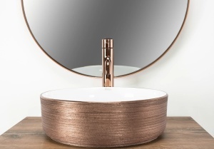 Lavoar pe blat REA SAMI, rose-gold periat - Img 4