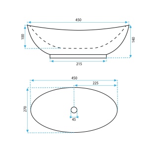 Lavoar pentru baie Rea Kate 45 cm , Cu tip de montare pe blat , Culoare Alb - Img 6