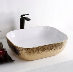 Lavoar pentru blat Tokyo alb auriu 45 si 50 cm