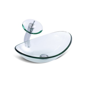 Lavoar sticla transparent VELDMAN + acesorii 54x35x15 cm - Img 1