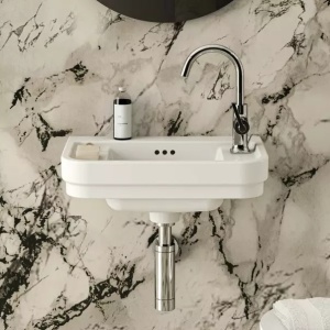 Lavoar suspendat Ideal Standard Atelier Calla alb lucios 50 cm cu 2 orificii baterie - Img 5