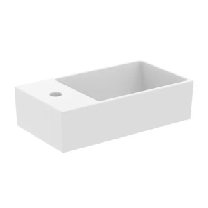 Lavoar suspendat Ideal Standard Atelier Extra 45 cm alb mat cu orificiu baterie si preaplin stanga - Img 6