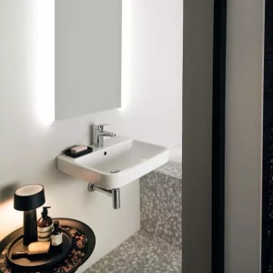 Lavoar suspendat Ideal Standard i.life B alb lucios 45 cm cu orificiu baterie si preaplin - Img 1