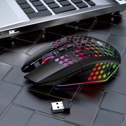 Mouse Wireless Profesional pentru Home & Office ODISSEY LIFE®, Reincarcabil, Iluminare RGB, 9 Butoane, Black - Img 4