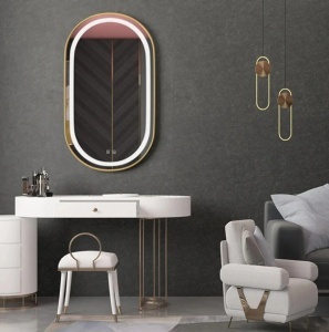 Oglind?? LED OLL 60x90 cm Brush Gold - Img 7